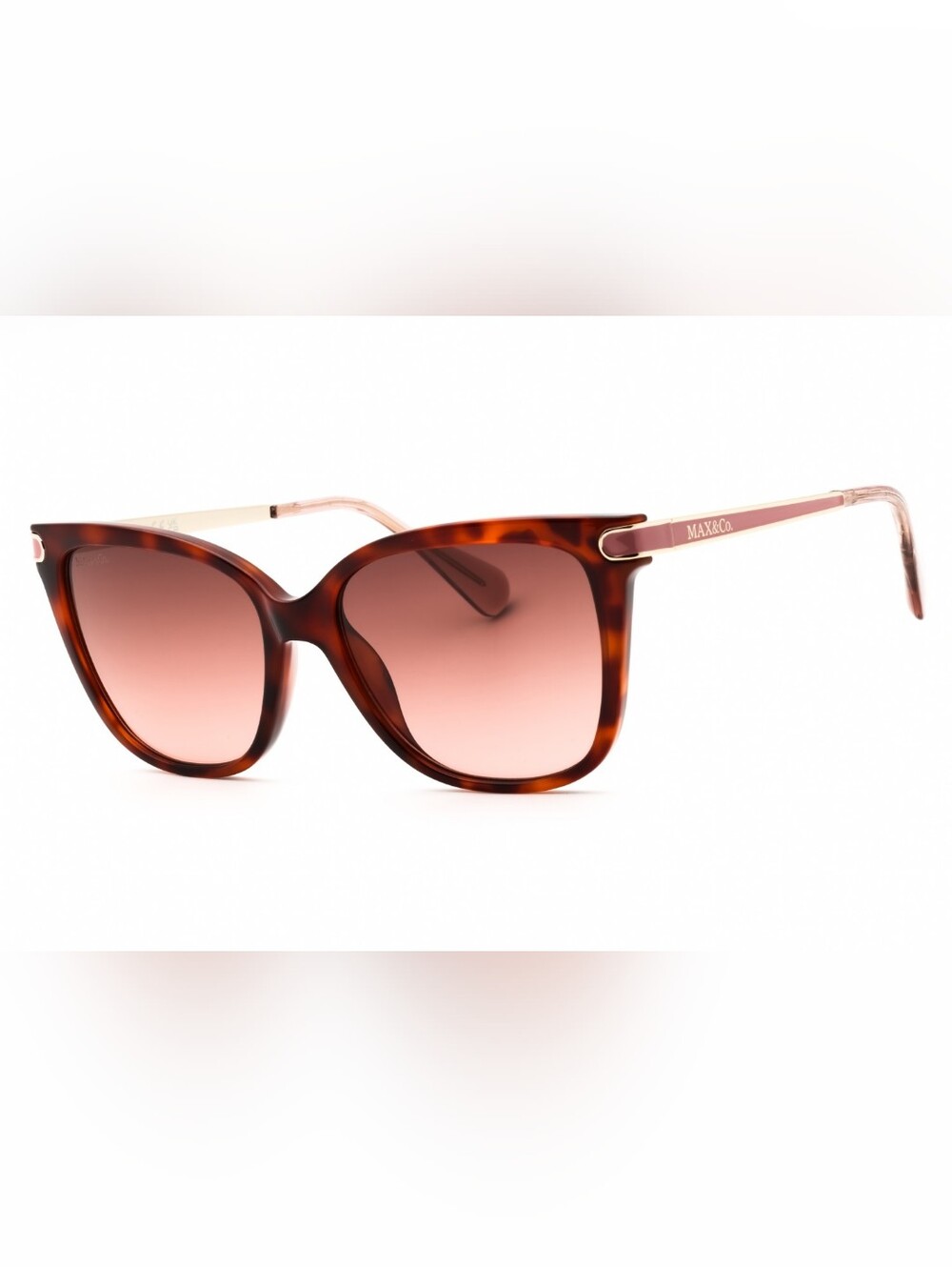 Max & Co. Sunglasses Tortoiseshell Dark Havana With Gradient Rosy Brown Lenses